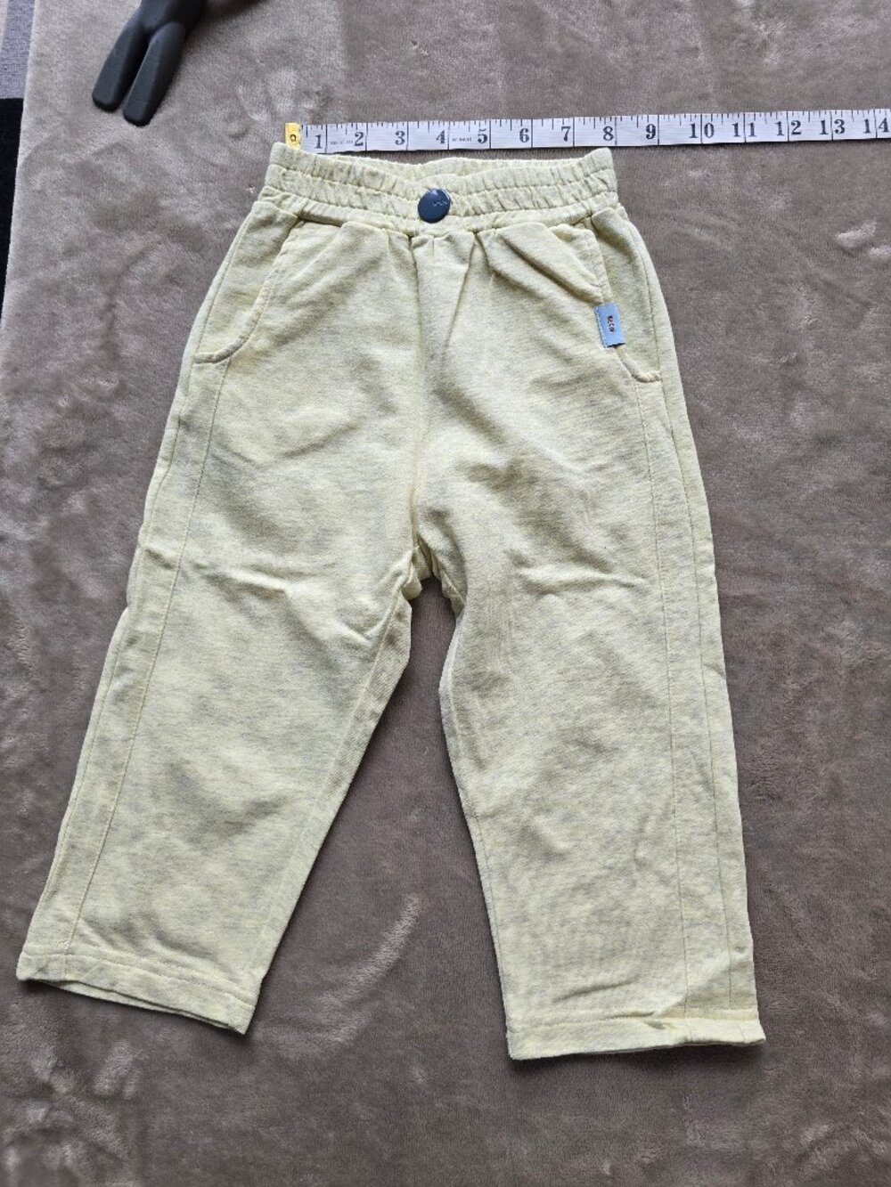 BE.Kids Organic Cotton Knit Everyday Lounge Pants - Light Yellow (Size 2T / 24M)